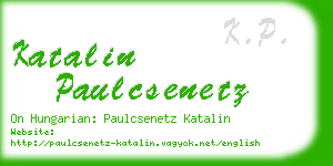 katalin paulcsenetz business card